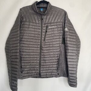 Eddie Bauer First Ascent 800  Down Jacket Mens Grey Puffer Goose Down Sz M